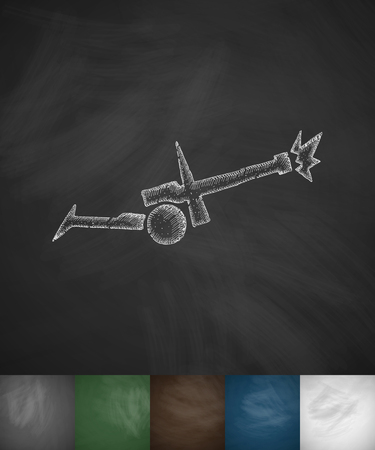 cannon bombs icon. Hand drawn vector illustration. Chalkboard Designのイラスト素材