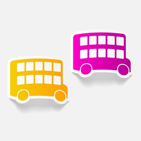 realistic design element: bus double deckerのイラスト素材