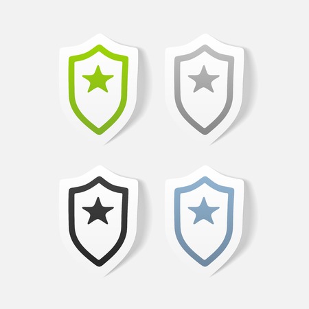 realistic design element. police badgeのイラスト素材