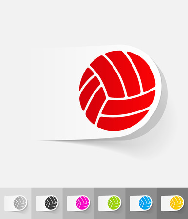 ball paper sticker with shadow. Vector illustrationのイラスト素材