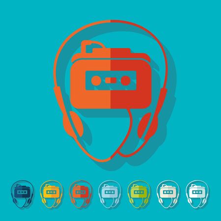Flat design: music playerのイラスト素材