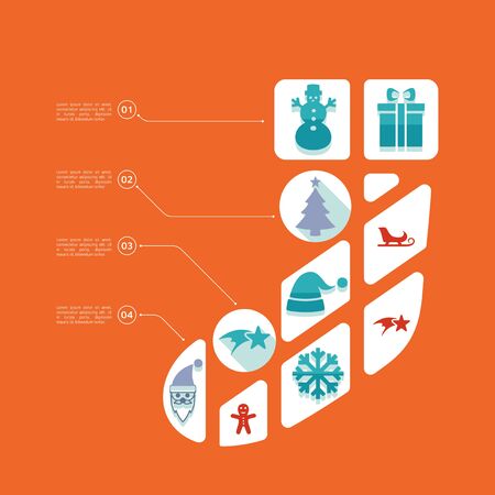 Christmas flat infographicのイラスト素材
