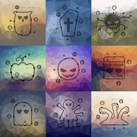 Halloween timeline presentations with blurred unfocused backgroundのイラスト素材