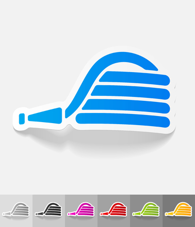 rubber hose paper sticker with shadow. Vector illustrationのイラスト素材