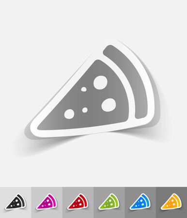 pizza paper sticker with shadow. Vector illustrationのイラスト素材