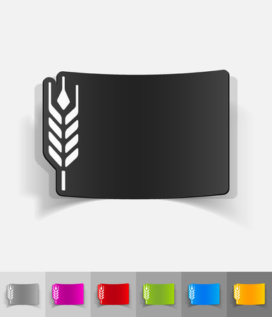 barley paper sticker with shadow. Vector illustrationのイラスト素材