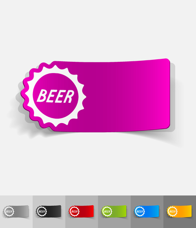 bottle cap paper sticker with shadow. Vector illustrationのイラスト素材