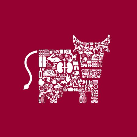 cow iconのイラスト素材