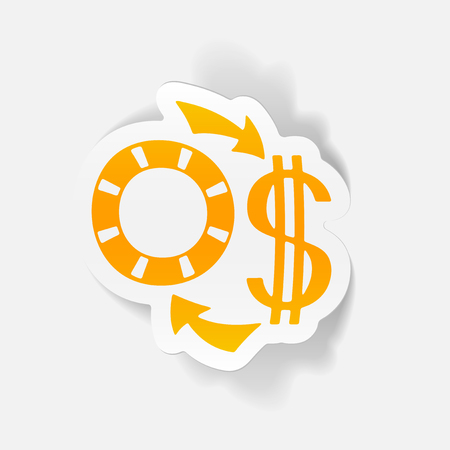 realistic design element: exchange chipsのイラスト素材