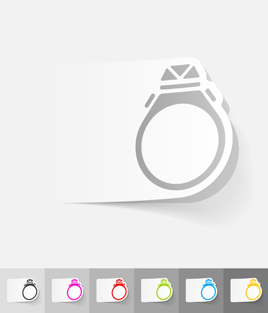 ring paper sticker with shadow. Vector illustrationのイラスト素材