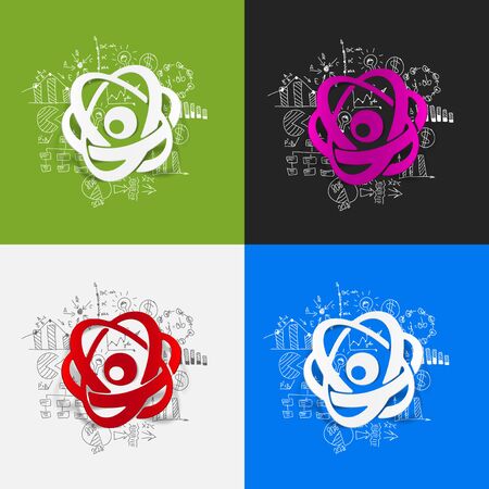 Drawing business formulas: atomのイラスト素材