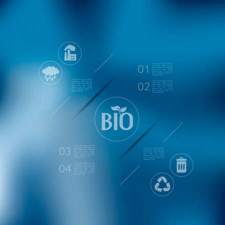 ecology infographic with unfocused backgroundのイラスト素材