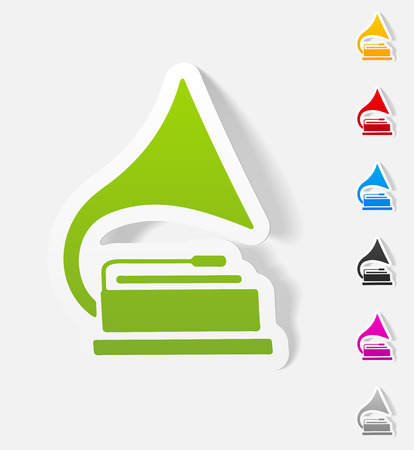 realistic design element. gramophoneのイラスト素材