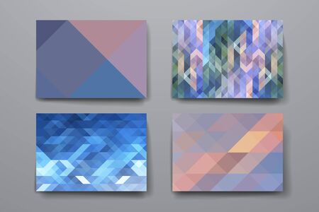Set of beautiful colorful abstract geometric background templates