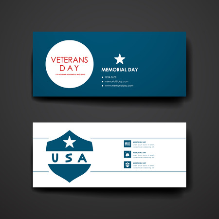 Set of modern design banner template in veterans day style. Beautiful design and layoutのイラスト素材