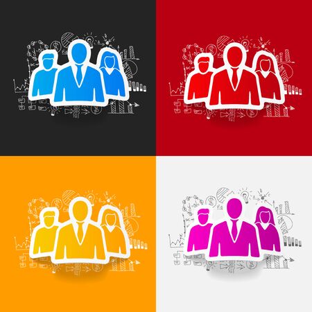 drawing business formulas with business peopleのイラスト素材