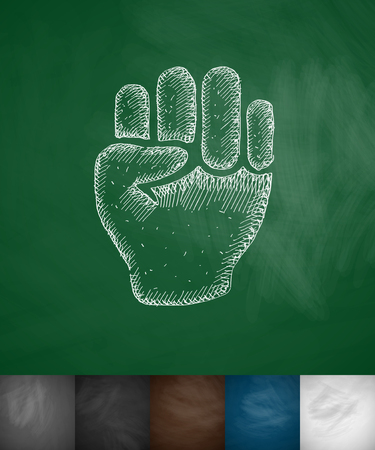 fist icon. Hand drawn illustrationのイラスト素材