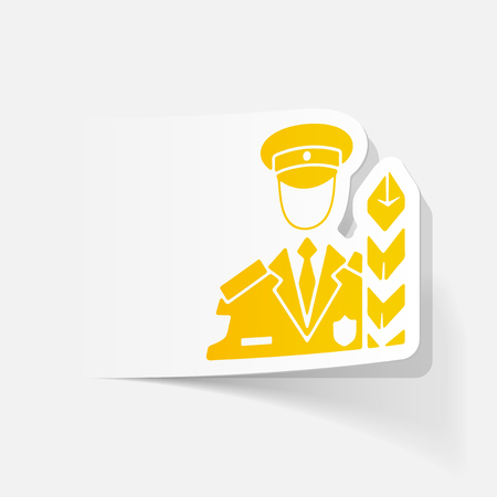 realistic design element. customs inspectorのイラスト素材