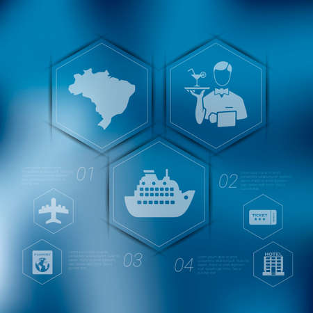 tourism infographic with unfocused backgroundのイラスト素材