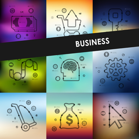 business timeline presentations with blurred unfocused backgroundのイラスト素材