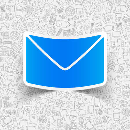 hand drawn simple elements with business paper sticker shadowのイラスト素材