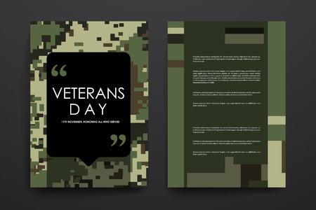 Set of brochure, poster templates in veterans day style. Beautiful design and layoutのイラスト素材
