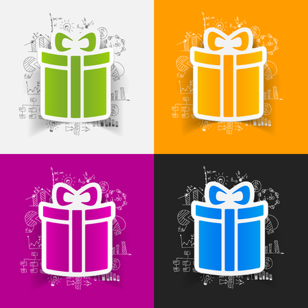 drawing business formulas. gift boxのイラスト素材