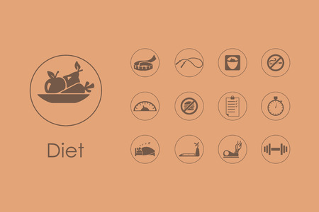 It is a set of diet simple web iconsのイラスト素材