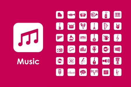 It is a set of music simple web iconsのイラスト素材