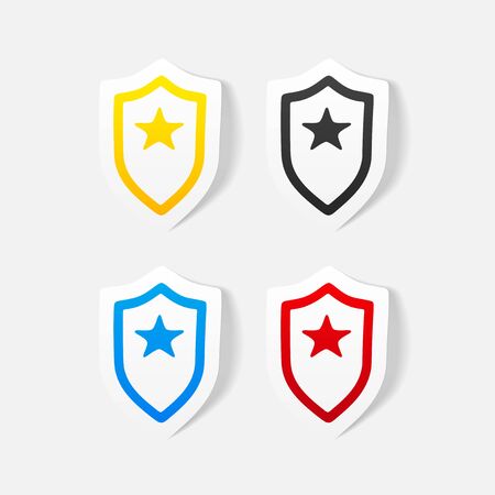 realistic design element. police badgeのイラスト素材