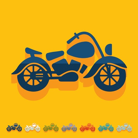 Flat design: motorcycleのイラスト素材