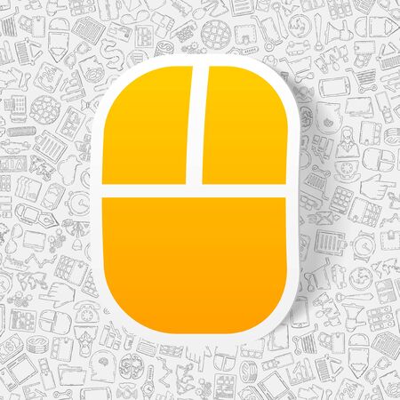 hand drawn simple elements with business paper sticker shadowのイラスト素材