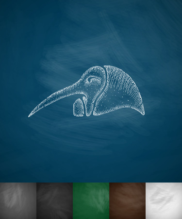 Thoth icon. Hand drawn vector illustration. Chalkboard Designのイラスト素材