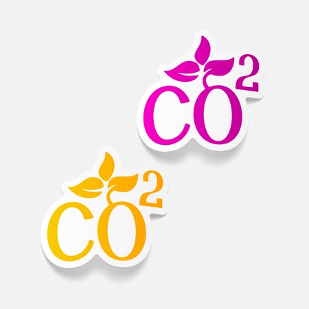 realistic design element: co2 sign dioxideのイラスト素材