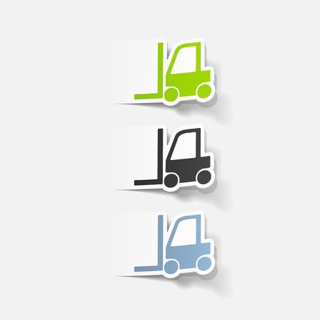 realistic design element: forkliftのイラスト素材