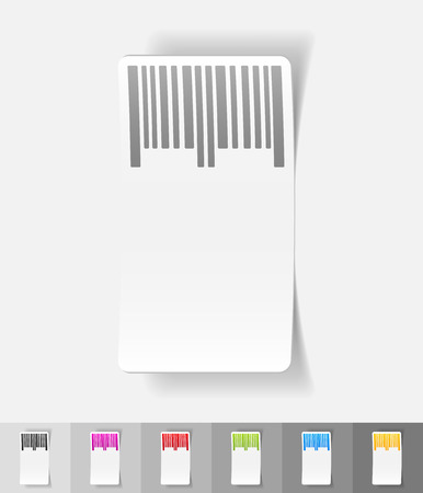 barcode paper sticker with shadow. Vector illustrationのイラスト素材