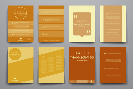 Set of brochure, poster templates in autumn style. Beautiful design and layoutのイラスト素材