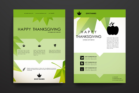 Set of brochure, poster templates in autumn style. Beautiful design and layoutのイラスト素材