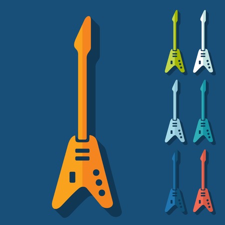 Flat design: electric guitarのイラスト素材