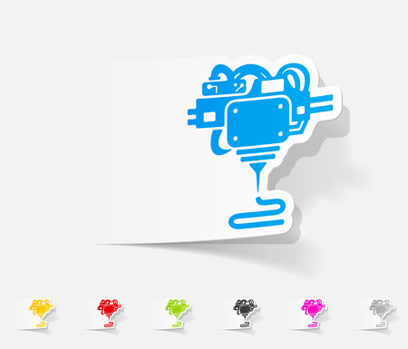 realistic design element. three d printerのイラスト素材