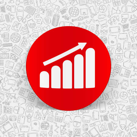 hand drawn simple elements with business paper sticker shadowのイラスト素材