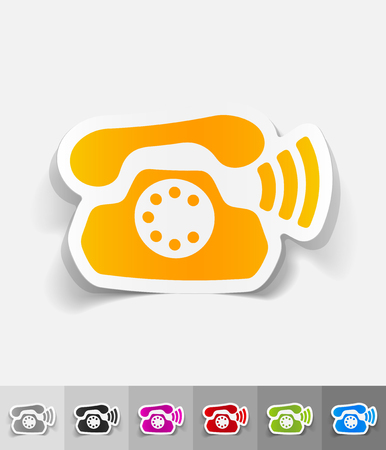 phone paper sticker with shadow. Vector illustrationのイラスト素材