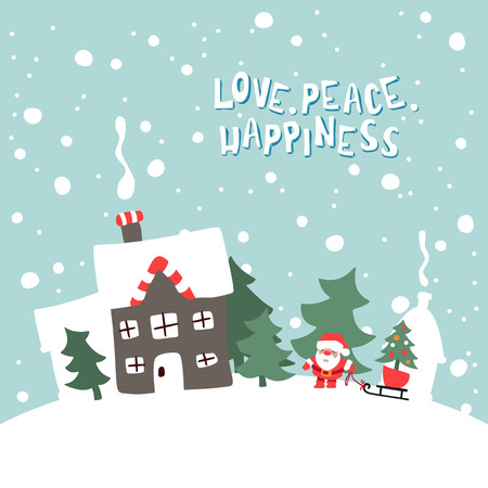 Vector Illustration Of Santa Claus With Gifts For Childrenのイラスト素材