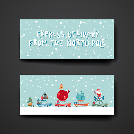 Merry Christmas Set Of Card Templates. Collection for Greeting, Congratulations, Invitations.のイラスト素材