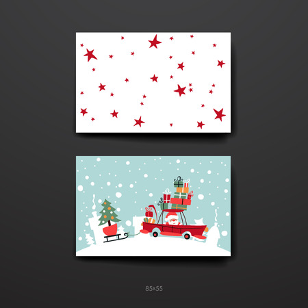 Merry Christmas Set Of Card Templates. Collection for Greeting, Congratulations, Invitations.のイラスト素材