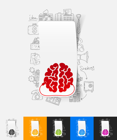 hand drawn simple elements with usb paper sticker shadowのイラスト素材