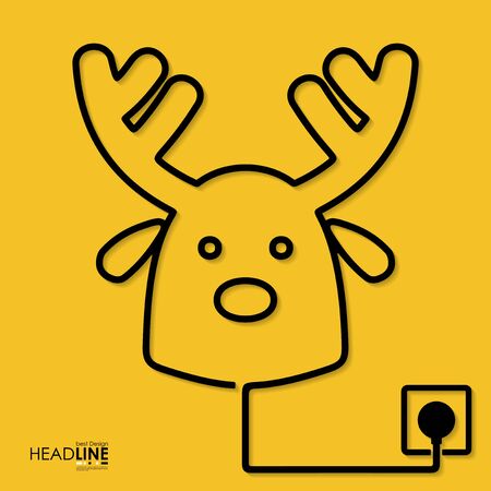 Connection flat line design  Christmas. Minimalism outline conceptのイラスト素材