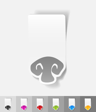 mushroom paper sticker with shadow. Vector illustrationのイラスト素材
