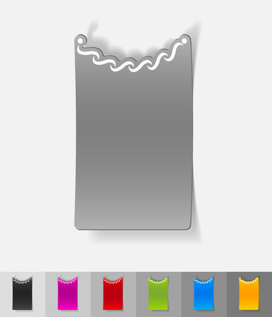 necklace paper sticker with shadow. Vector illustrationのイラスト素材
