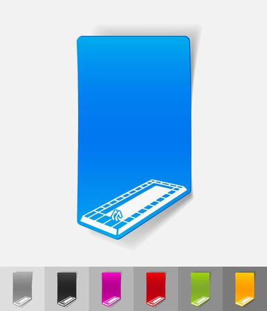 swimming pool paper sticker with shadow. Vector illustrationのイラスト素材
